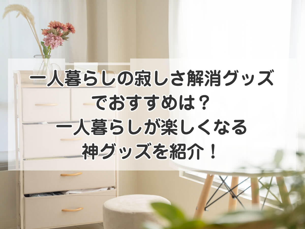 一人暮らしの寂しさ解消グッズでおすすめは？一人暮らしが楽しくなる神グッズを紹介のイメージ画像