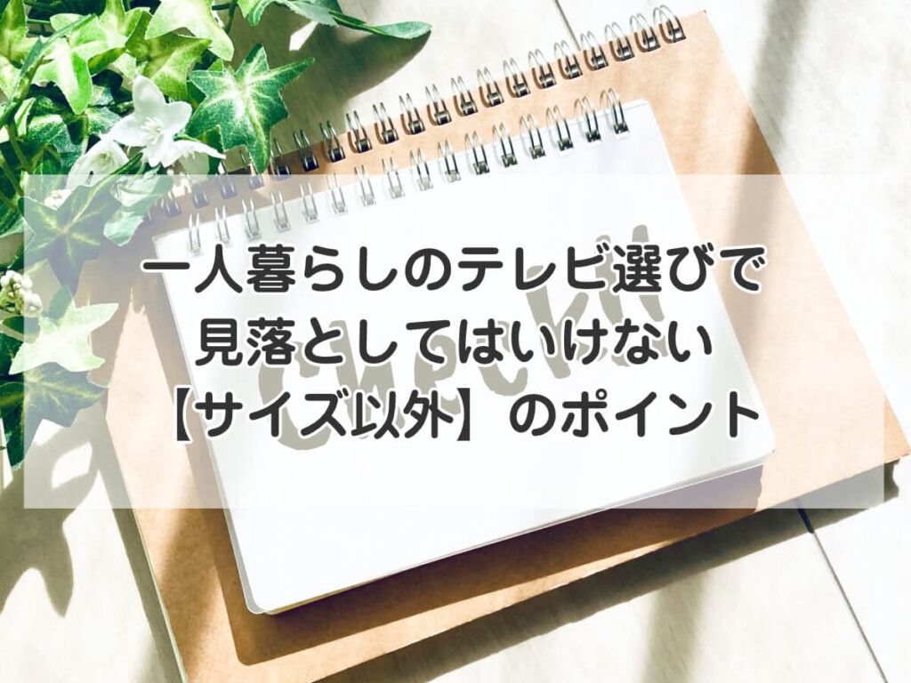 一人暮らしのテレビ選びで見落としてはいけない【サイズ以外】のポイントのイメージ画像