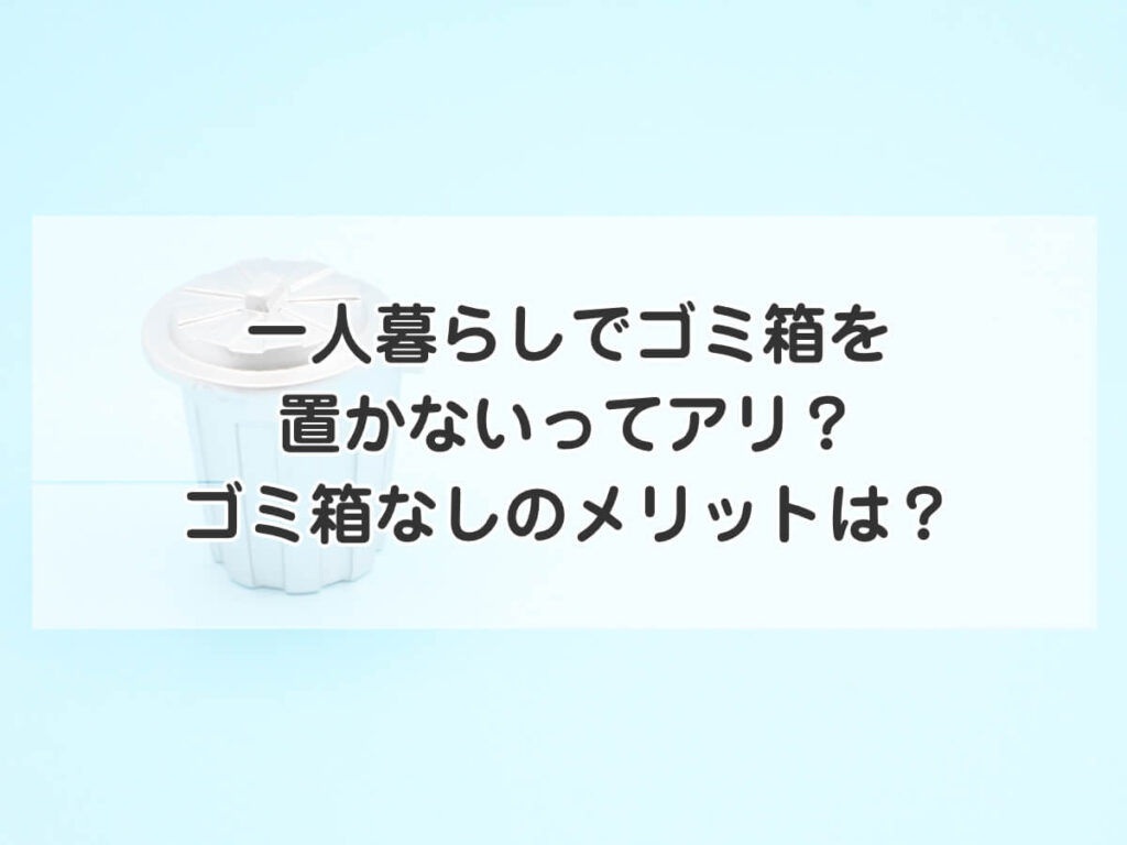 一人暮らしでゴミ箱を置かないってアリ？ゴミ箱なしのメリットは？のイメージ画像