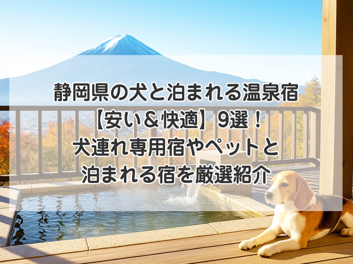 静岡県の犬と泊まれる温泉宿【安い＆快適】9選！犬連れ専用宿やペットと泊まれる宿を厳選紹介のイメージ画像